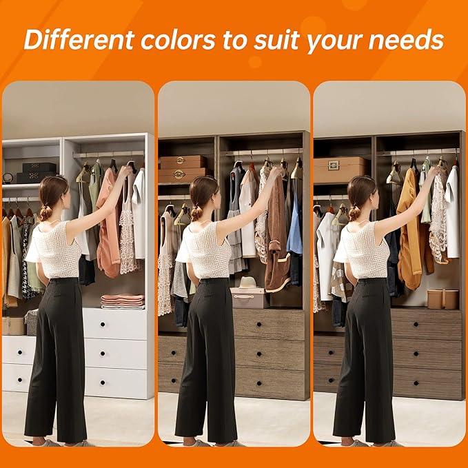 Modular Closet System: Wall Mounted Garment Rack Walk-in Clothes Storage with Drawers Built in Closet Organization with Shelves for Bedroom White 23.62''L x 16.34''W x 70.87''H