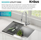 Kraus KHU101-24L Standart PRO 24-inch Undermount 16 Gauge Single Bowl Laundry and Utility Sink, 24 Inch, Tight Radius