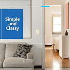 LIDER Minimalist Design Matte Finish Lighted Double Switch with Screwless Wall Plate, Combination Decorator Switch with Locator Light, Ground Terminal, Single Pole, 15A 120V, UL Listed, Light Almond