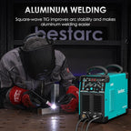 bestarc AC/DC TIG Welder, 215Amp Aluminum TIG Welder with Pulse TIG, 110V/220V Dual Voltage TIG Welding Machine with DC TIG/AC TIG/Pulse TIG/Stick Welding