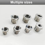 2 Pcs Reducer Hex Bushing, 304 Stainless Steel 3/4" Male NPT to 1/2" Female NPT（ 3/4"MNPT - 1/2"FNPT） Pipe Fitting Hex Bushing, Heavy Duty Pipe Fitting Reducer Adapter