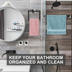 Gisafai 15 Pcs Bathroom Hardware Accessories Set 23.6 Inch Bath Towel Bar Kit Stainless Steel Bathroom Hardware Set Towel Racks Ring Hooks Paper Holder for Wall Mounted (Black Silver)