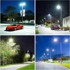 BBESTLED 200 Watts Outdoor LED Lights for Parking Lot Commercial, LED Parking lot Lights Adjustable Wattage Arm Mount Industrial UL DLC Listed 30000LM IP65 5000K 100-277VAC, LED Shoebox Pole Light