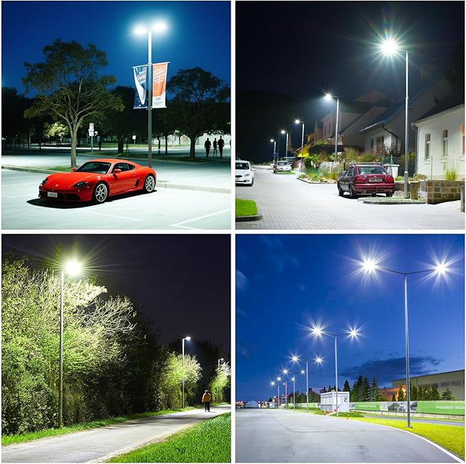 BBESTLED 200 Watts Outdoor LED Lights for Parking Lot Commercial, LED Parking lot Lights Adjustable Wattage Arm Mount Industrial UL DLC Listed 30000LM IP65 5000K 100-277VAC, LED Shoebox Pole Light