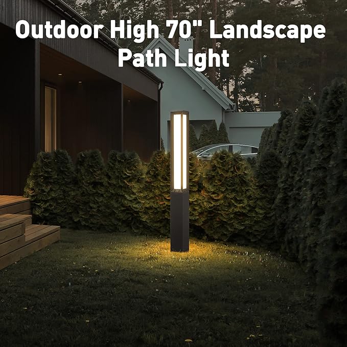 High 71 Inches Landscape Path Light, Outdoor Modern Luxury LED IP54 Waterproof Landscape Bollard Lighting for Lawn Patio Courtyard Driveway Pathway Decoration with High Voltage Wired
