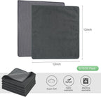 SINLAND Microfiber Dish Cloth Kitchen Washcloth Best Kitchen Cloths Cleaning Cloths Poly Scour Side 12"x12" 20Pack Dark Grey
