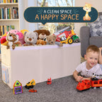 Extra Large Toy Storage Organizer with Lid - Sturdy, Collapsible Toy Chest Storage Box Design - Toys Bin with Dividers for Kids, Nursery, Bedroom, Playroom 37"x16"x14"