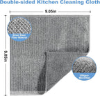 10pcs New Upgrade 2-Layer Microfiber Wire Dishcloth,Non-Scratch Wire Dishwashing Rags for Wet and Dry,Metal Scrubbers, Kitchen Miracle Cleaning Dish Rags for Cookware,Sinks, Dishes,Stove,Grey