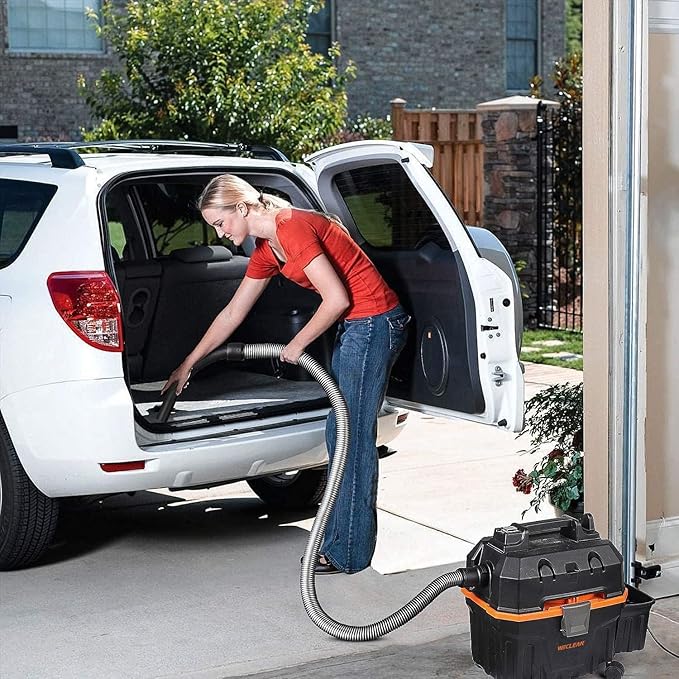 WECLEAN 4 Gallon 5.5 Peak HP Commercial Wet Dry Vacuum Cleaner Shop Vac for Outdoor Patio Wet & Dry Construction Shop Vac with Blower Gift for Father