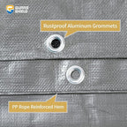 GUARD SHIELD Heavy Duty Tarp 12x16 Feet Silver/Black Multi Purpose Thick Waterproof Poly Tarp Cover 10mil