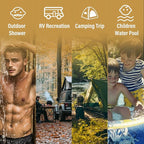 Tankless Water Heater 8L, Portable Propane Camping Water Heater 2.11GPM with Handle Overheating Multi-Protection, Instant Gas Hot Water Warmer for Outdoors RV Trips Shower Boat Cabins,White