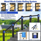 CKE 50 Pack Black 5/16" ID Angle Beveled Washer 25 30 35 Degree for 1/8" 5/32" 3/16" Stair Cable Railing Kit for Wood Metal Post, T316 Stainless Steel 30 Degree Cable Railing Angle Washers BCR17