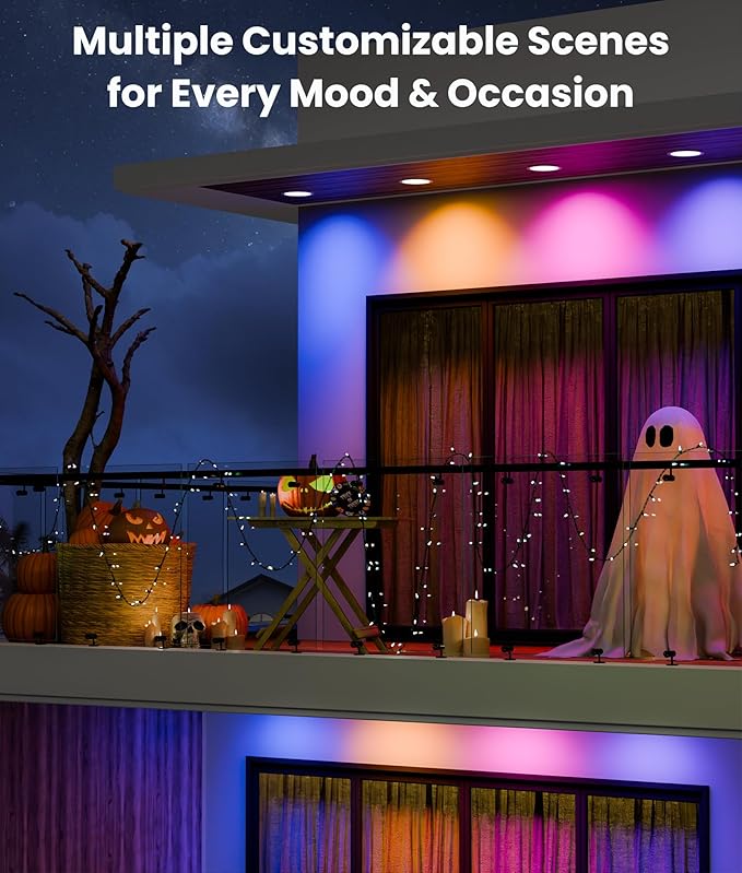 Recessed Lighting 6 Inch with App & Voice Control, 1200LM RGBCW Smart Ceiling Light Work with Alexa & Google, Dimmable LED Recessed Lighting 6 Inch with Timer Music Sync Can Lights, 4 Pack