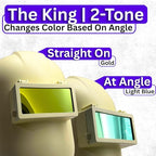 The King 2-Tone | Gold/Blue Shade 10 Welding Lens | Changes Color With Angle - Gold/Blue | 2" x 4.25" | Extremely Clear Fixed Shade 2x4 Welding Lens | Ridge Products Welding Lens