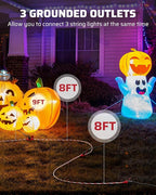 DEWENWILS 25FT Outdoor Extension Cord with Multiple Spaced Outlets Plugs, 16/3 SJTW Power Cord for Outdoor String Lights and Halloween Decorations, Appliances, UL Listed, Candy Cane