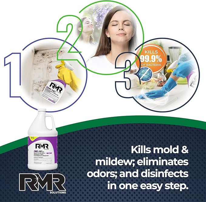 RMR-141 EPA Registered Mold and Mildew Killer, Eliminates Odors, Removes Mold, Mildew, Bacteria, and Viruses, 1 Gallon Bottle