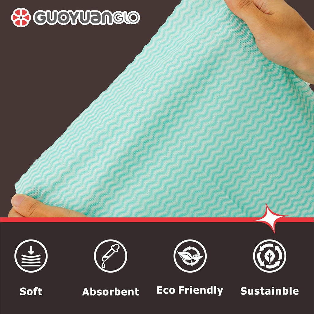 Disposable Cleaning Cloths Reusable Dsih Cloths for Kitchen Disposable Dish Rag Dry Fast 11.8x11.8 inch Pack of 100, Green