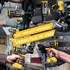 Cordless Impact Wrench 1/2 inch for DeWalt 20v Battery, Impact Wrench 950Ft-lbs High Torque Brushless Electric Impact Gun, Power Impact Driver with 3-Mode Speed, LED Work Light(no battery)