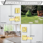 Haidms 2 Pack Gold Exterior Door Lock Set, Front Door Handle and Deadbolt Set, Gold Entry Door Locksets with Deadbolt, Heavy Duty Zinc-alloyed Front Door Lock Set