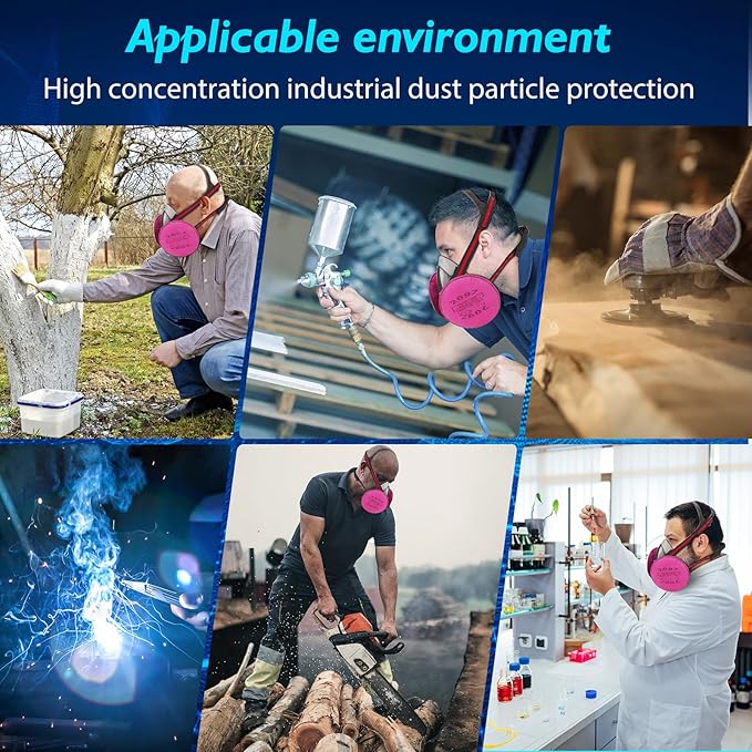 Reusable Half Face and Full Face Gas Mask with Activated Carbon Filter Against Organic Vapor/Dust/Chemical