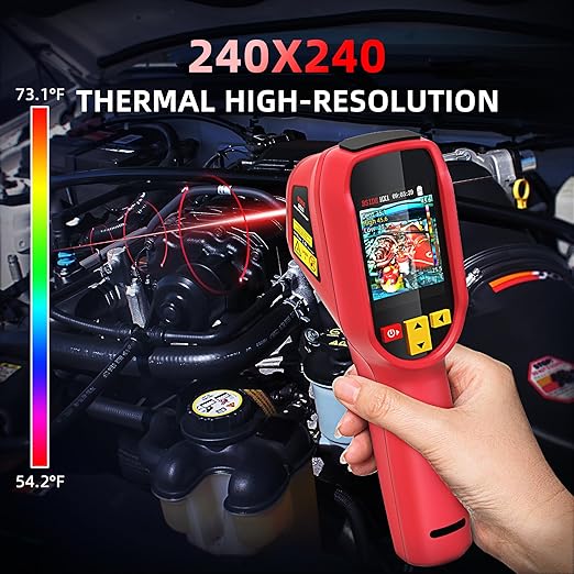 BSIDE Thermal Imaging Camera 240×240 Resolution 15 Color Palettes Infrared Thermal Imager -4°F to 1022°F 25Hz Rechargeable Handheld Thermal Camera with Laser Pointer 50°FOV