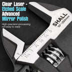 SHALL 3-Piece Adjustable Wrench Set, 10/8/6 Inch Cr-V Steel Wrench with Cushion Grip, Wide Jaw Black Oxide Wrench with Laser-etched SAE Scales for Home, Garage, Workshop and DIY