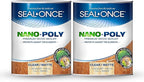 Seal-Once Nano+Poly Penetrating Wood Sealer with Polyurethane - Premium Waterproof Sealant - 2 Gallon & Clear