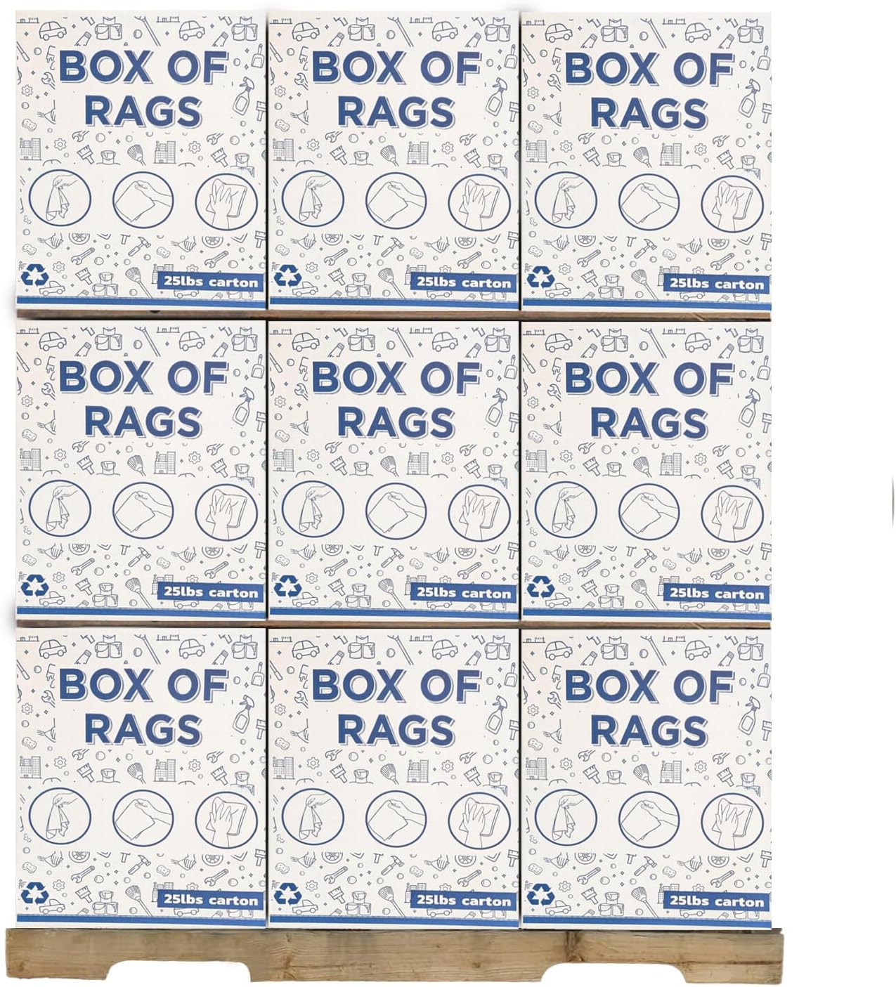 Recycled Color T-Shirt Cleaning Rags (600 lbs. Pallet 24x25 lbs. Box) in a Box Color Cotton Rags, Perfect for Housing & Workshop Tasks Elevate Your Cleaning Routine!