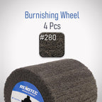 4"x4", Non-Woven Polishing Wheel, Very Fine Grit 280, 4 Pk, S/C, for Metal and Wood Surface Polishing