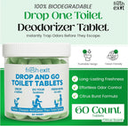 Toilet Deodorizer Tablets – Drop One In and Go – 60 Count Citrus Scent – Odor Elimination for Bathroom – Replaces Toilet Spray – Long Lasting – Fresh Bowl Freshener