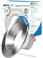 NICOR DLR56609120SNK DLR56(v6) 5/6-inch Nickel 900 Lumen Selectable Recessed LED Downlight