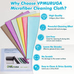 Streak Free Window Cleaning Cloth Miracle Microfiber Cloths for Glass,Kitchen,Counter,Mirror Lint Free Dish Drying Cloths Glass Polishing Rag,All-Purpose,Reusable,Fish Scale Nanoscale towel Pack of 12