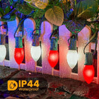 Brightown C9 LED Replacement Christmas Bulbs, 25 Pack Red and White Shatterproof C9 Bulbs, Waterproof Commercial LED Holiday Bulb for Christmas String Light, E17 Intermediate Base, Dimmable