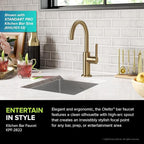 KRAUS Oletto Single Handle Kitchen Bar Faucet in Brushed Brass, KPF-2822BB