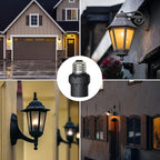 DEWENWILS Light Sensor Socket, E26 E27 Dusk to Dawn Sensor Socket, Light Bulb Socket for Light Fixtures, Compatible with Incandescent/CFL/LED/Halogen Bulbs, 6 Pack, Black, ETL Listed