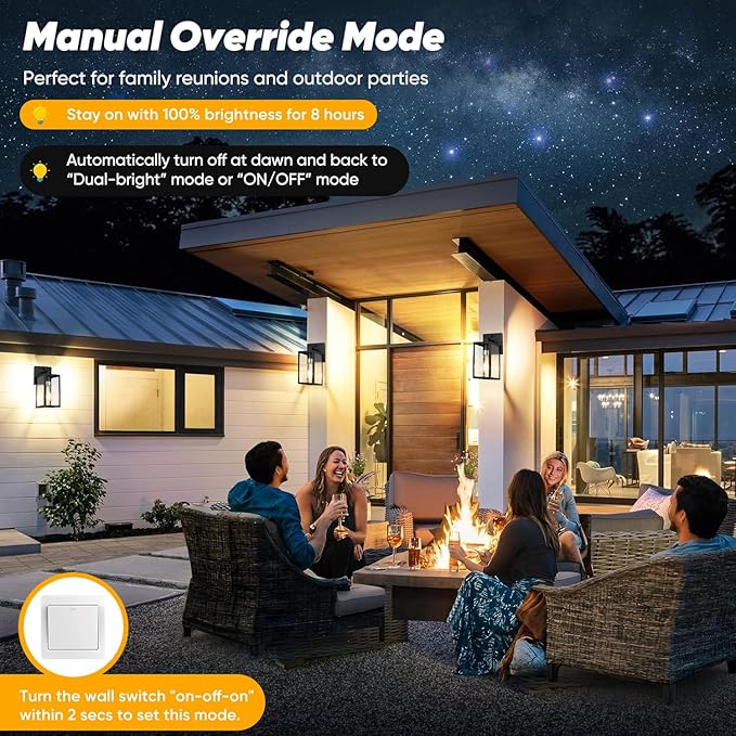 Motion Sensor Outdoor Lighting, 2 Pack Dusk to Dawn Outdoor Wall Lights, Waterproof Exterior Light Fixture Wall Mount, Aluminum Porch Light Outside Light for House