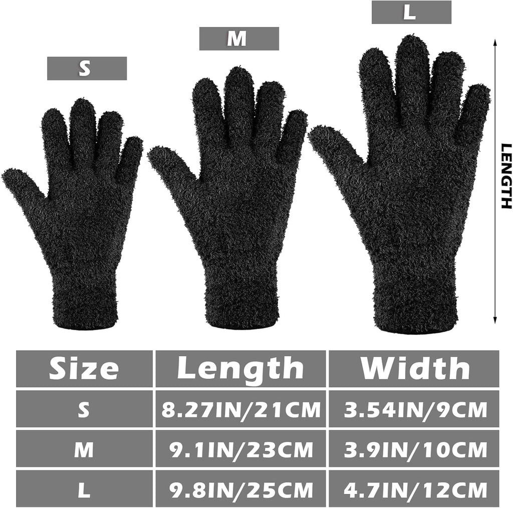 Patelai 3 Pairs Microfiber Plant Dusting Gloves Leaf Cleaning Gloves for Indoor Plants, Blinds, Furniture, House(Large,Black, Navy, Yellow)