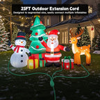 25Ft 3 Outlets Green Outdoor Extension Cords for Halloween Christmas Inflatables Blow Ups Yard Waterproof Outside with Multiple Outlets Extension Cord Power Splitter for Christmas Lights Decorations
