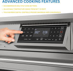 KoolMore 36 in. Professional Induction Oven Range with 11 Kw, Polished Glass Ceramic Cooktop, 7.8 Kw True Convection Oven, 6 Cu. Ft. Capacity, 240 Volts, CSA Certified in Stainless-Steel