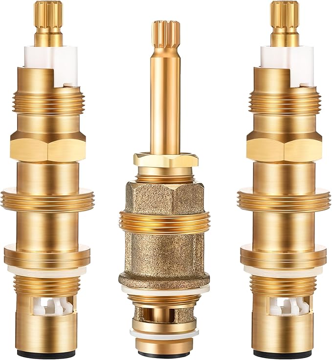 Dreyoo Ceramic Disc Cartridge Replacement for 910-030, Diverter Stem Replacement for 910-022, Shower Valve Faucet Cartridge Compatible with Price/Pfister, Hot Cold Diverter, Brass Construction
