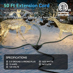 K KASONIC - 50 Ft Extension Cord with 3 Outlets, UL Listed 16/3 SJTW 3-Wire Grounded, 13A 125V 1625W for Indoor/Outdoor Use - Black