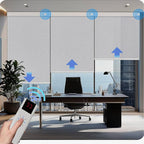 Motorized Blinds with Remote Cordless Automatic Motorized Shades Custom Blinds for Windows Smart Curtains Compatible with Alexa Google Home(Solar Grey,W27 x H72in)