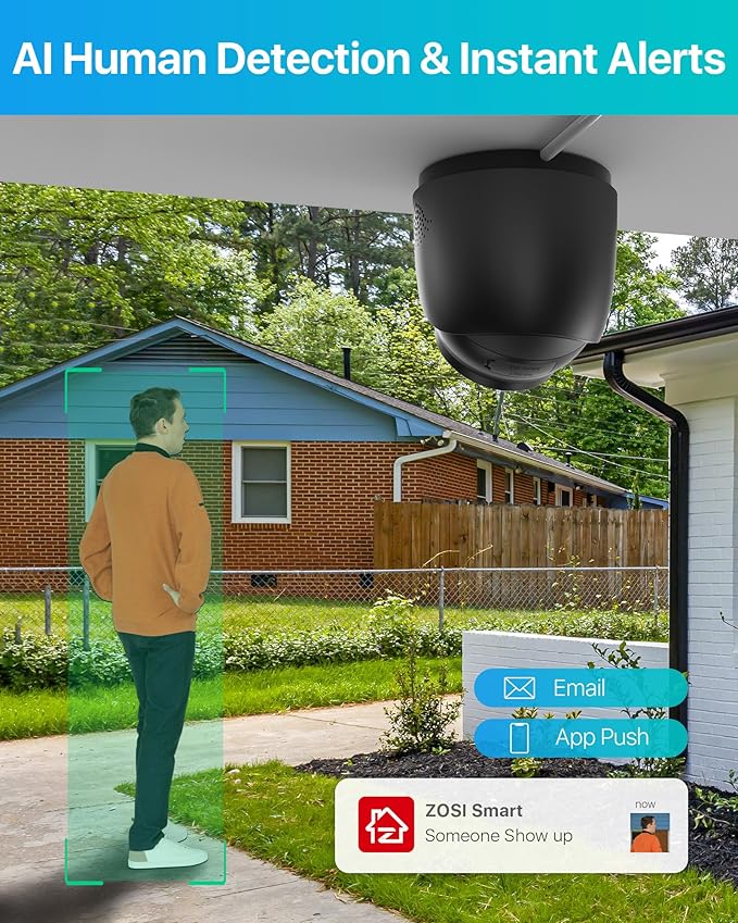 ZOSI C220 16CH 4K 8MP PoE Home Security Camera System, 16 Channel 4K NVR with 4TB HDD for 24/7 Record, 16 x 4MP(1440p) 2.5K QHD Dome IP Cameras Outdoor Indoor, Smart AI Human Detection, Two-Way Audio