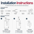 2 Pack Powered Anode Rod for Hot Water Heater (40-90 Gallon), 25-Year Warranty, Eliminates Rotten Egg & Sulfur Smell in 24 Hours, Stops Corrosion, Fast Installation, Titanium Built, Universal Fit