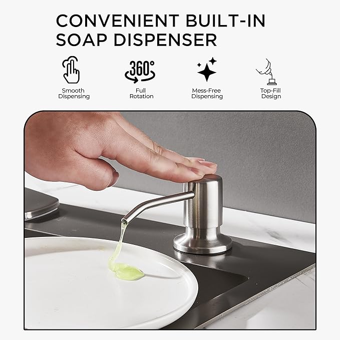 FORIOUS Kitchen Faucets with Sprayer, Stainless Steel Bar Sink Faucet Single Handle with Deck Plate, Commercial Pull Out Faucet for Kitchen Sink, Marine Boat Deck, Laundry Bar RV Camper