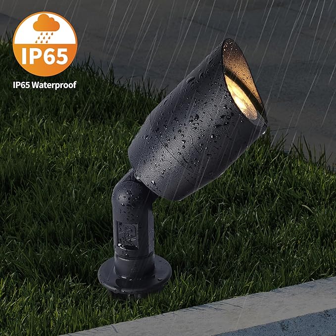 VISTA 4 Pack Cast Aluminum Landscape Spotlights, Low Voltage Landscape Lighting Spot Lights Outdoor with 4.5W MR16 LED Bulb for Yard, Garden, Lawn, Tree