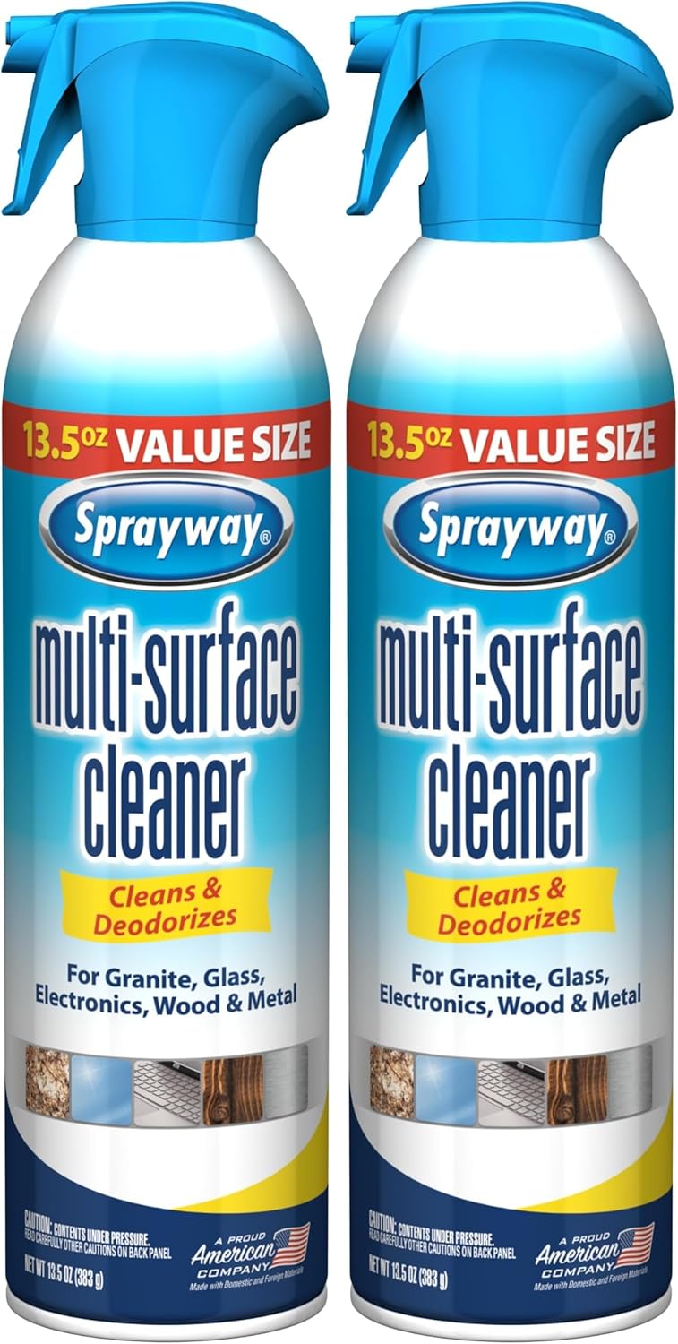 Sprayway SW007R Multi-Purpose Cleaner, Cleans & Deodorizes, for Granite, Glass, Wood, and Metal, 13.5 Oz (Pack of 2)