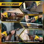 Cordless Die Grinder for Dewalt 20V MAX Battery (No Battery), Braking Die Grinder with 6 Variable Speed Up to 26000 RPM, Great for Metal/Wood Grinding, Cut Sanding, Artwork Carving (Tool Only)