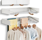 Wall Mounted Drying Rack,Drying Rack Clothing,Collapsible Hanging Racks for Laundry(35.5"-White)