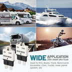 NuIth Manual Reset Mini Fuse Circuit Breakers 25A, E39 Low Profile ATO/ATC Circuit Breaker Blade Fuse 12V-32V DC 25A Re-settable Standard Blade Fuses for Car Truck RV Marine (2PCS-25A)